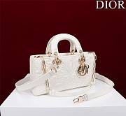 Dior Medium Lady D-Joy Bag Latte Lambskin with Ornamental Motif - 3