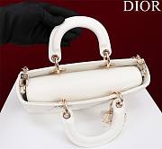 Dior Medium Lady D-Joy Bag Latte Lambskin with Ornamental Motif - 4