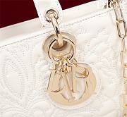 Dior Medium Lady D-Joy Bag Latte Lambskin with Ornamental Motif - 5
