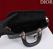 Dior Medium Lady D-Joy Bag Black Lambskin with Ornamental Motif - 6