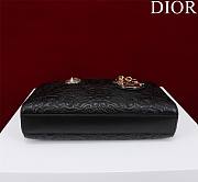 Dior Medium Lady D-Joy Bag Black Lambskin with Ornamental Motif - 5