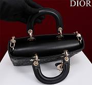 Dior Medium Lady D-Joy Bag Black Lambskin with Ornamental Motif - 2