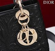 Dior Small Lady My Abcdior Bag Black Lambskin with Ornamental Motif - 4