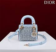 Dior Micro Lady Bag Horizon Blue Embroidered with Multicolor Sequins - 1