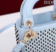 Dior Micro Lady Bag Horizon Blue Embroidered with Multicolor Sequins - 2