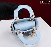 Dior Micro Lady Bag Horizon Blue Embroidered with Multicolor Sequins - 4