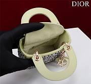 Dior Micro Lady Bag Avocado Green Embroidered with Multicolor Sequins - 6