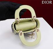 Dior Micro Lady Bag Avocado Green Embroidered with Multicolor Sequins - 4