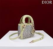 Dior Micro Lady Bag Avocado Green Embroidered with Multicolor Sequins - 3