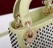 Dior Micro Lady Bag Avocado Green Embroidered with Multicolor Sequins - 2