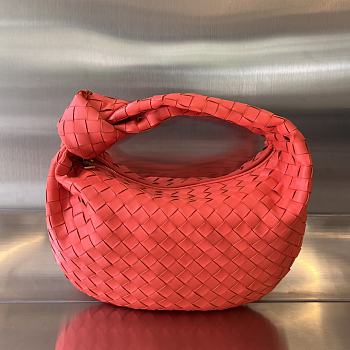 Bottega Veneta Mini Ladies Jodie Hobo Woven Bag Red 23x28x8 cm