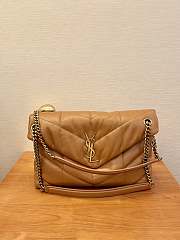 YSL Puffer Medium Chain Bag Gold/Caramel Quilted Lambskin 35x23x13.5 cm - 1