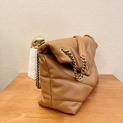 YSL Puffer Medium Chain Bag Gold/Caramel Quilted Lambskin 35x23x13.5 cm - 5