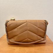 YSL Puffer Medium Chain Bag Gold/Caramel Quilted Lambskin 35x23x13.5 cm - 3