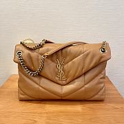 YSL Puffer Medium Chain Bag Gold/Caramel Quilted Lambskin 35x23x13.5 cm - 2