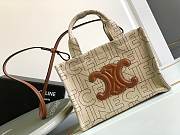 Celine Small Cabas Thais In Textile With Celine All-Over Print Natural/Tan - 1