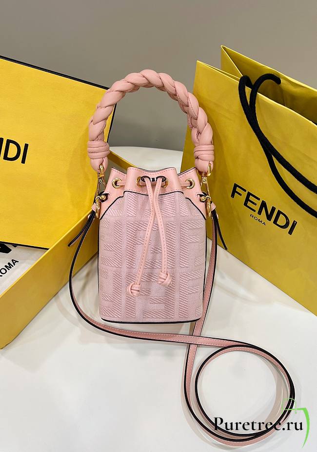 Fendi Mon Tresor Pink FF Canvas Mini Bag size 12x18x10 cm - 1