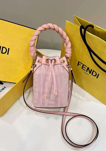 Fendi Mon Tresor Pink FF Canvas Mini Bag size 12x18x10 cm