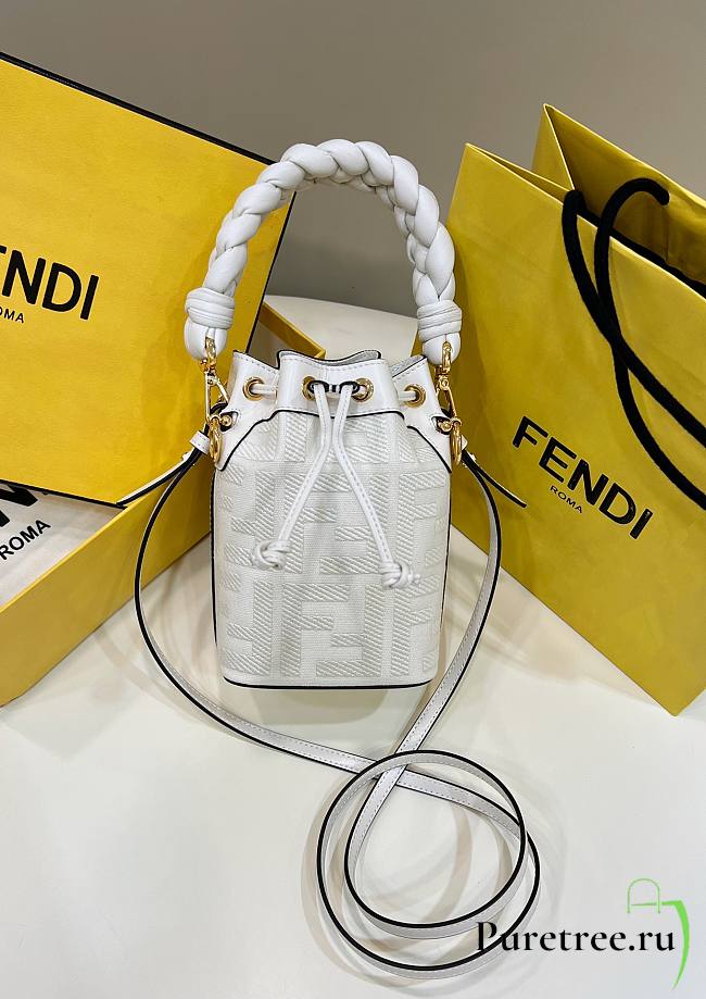 Fendi Mon Tresor White FF Canvas Mini Bag size 12x18x10 cm - 1