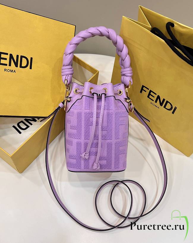 Fendi Mon Tresor Purple FF Canvas Mini Bag size 12x18x10 cm - 1