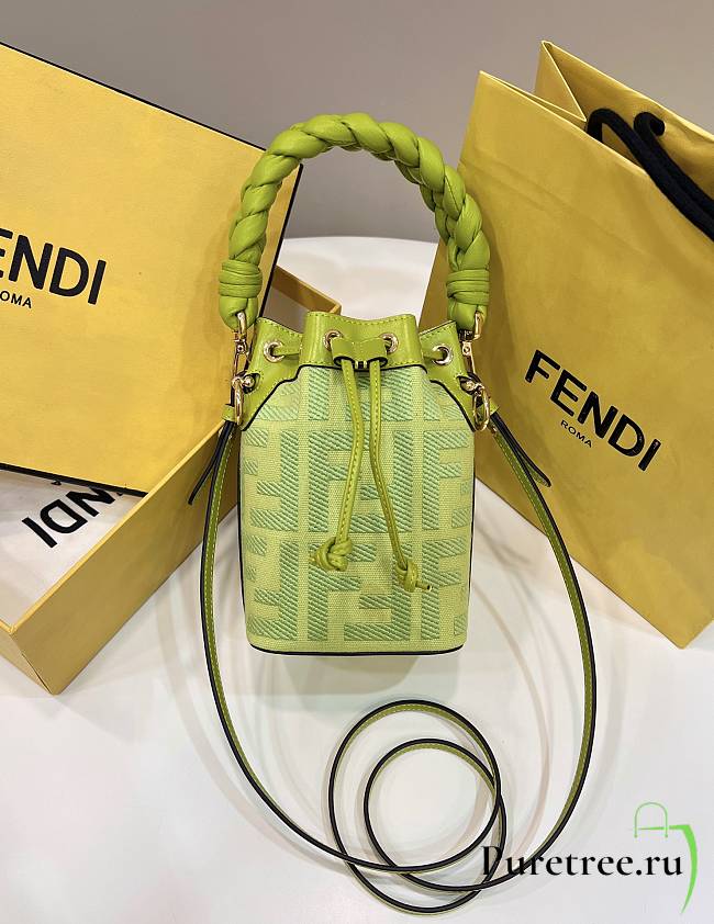 Fendi Mon Tresor Green FF Canvas Mini Bag size 12x18x10 cm - 1