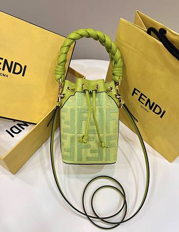 Fendi Mon Tresor Green FF Canvas Mini Bag size 12x18x10 cm