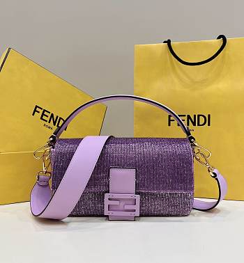 Fendi Baguette Re-Edition Bag In Lilac Beads 27cm 