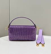 Fendi Baguette Re-Edition Bag In Lilac Beads 27cm  - 4