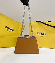 Fendi Peekaboo Cut Petite Brown Leather Bag size 20.5 x 14 x 11 cm - 1