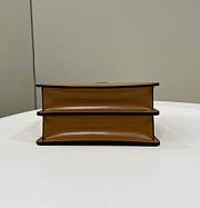 Fendi Peekaboo Cut Petite Brown Leather Bag size 20.5 x 14 x 11 cm - 4