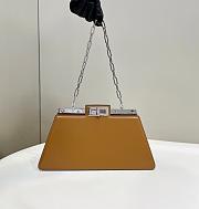 Fendi Peekaboo Cut Medium Brown Leather Bag size 34 x 18.5 x 11 cm - 1