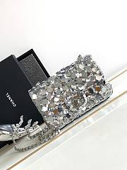 Chanel Mini Flap Bag Sequins & Silver-Tone Metal Silver AS3523 - 1