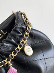 Chanel Small Bucket Bag Black Lambskin, Resin & Gold-Tone Metal - 3