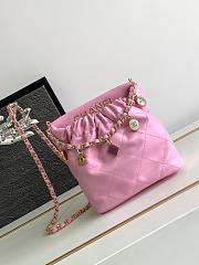 Chanel Small Bucket Bag Pink Lambskin, Resin & Gold-Tone Metal - 1