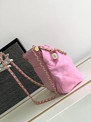 Chanel Small Bucket Bag Pink Lambskin, Resin & Gold-Tone Metal - 3