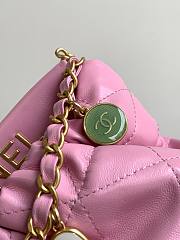 Chanel Small Bucket Bag Pink Lambskin, Resin & Gold-Tone Metal - 2