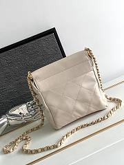 Chanel Small Bucket Bag Beige Lambskin, Resin & Gold-Tone Metal - 6