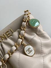 Chanel Small Bucket Bag Beige Lambskin, Resin & Gold-Tone Metal - 4