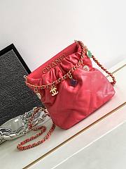 Chanel Small Bucket Bag Red Lambskin, Resin & Gold-Tone Metal - 1
