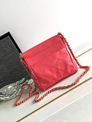 Chanel Small Bucket Bag Red Lambskin, Resin & Gold-Tone Metal - 6