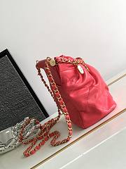 Chanel Small Bucket Bag Red Lambskin, Resin & Gold-Tone Metal - 2