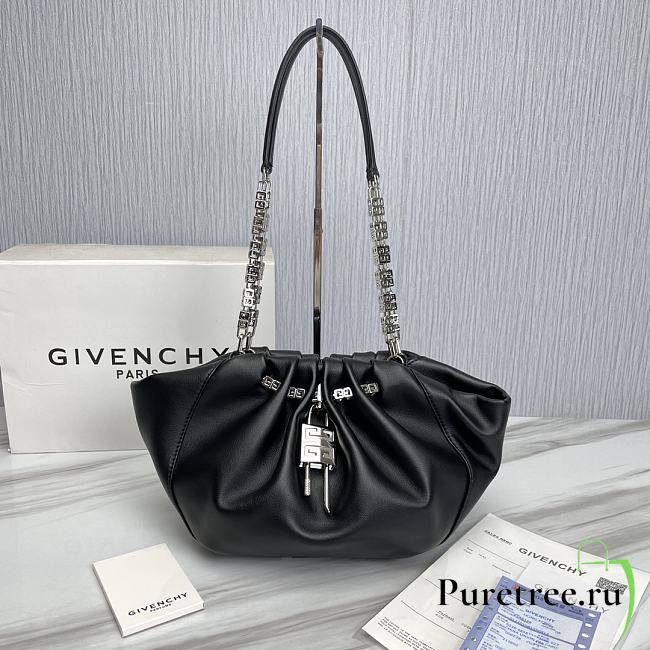 Givenchy Kenny Small Black Leather Shoulder Bag 32 x 22 x 17 cm - 1