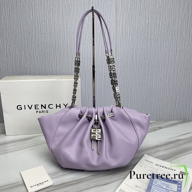 Givenchy Kenny Small Purple Leather Shoulder Bag 32 x 22 x 17 cm - 1