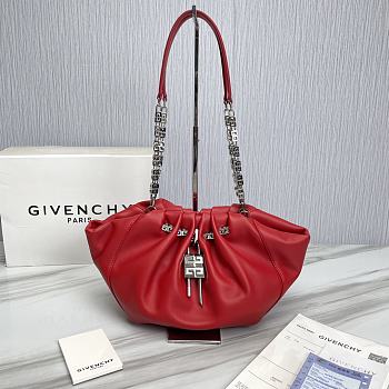 Givenchy Kenny Small Red Leather Shoulder Bag 32 x 22 x 17 cm