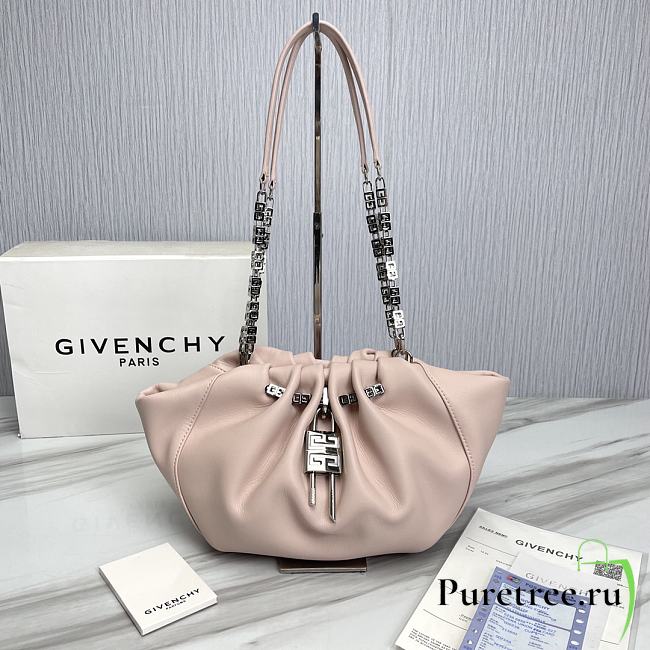Givenchy Kenny Small Light Pink Leather Shoulder Bag 32 x 22 x 17 cm - 1