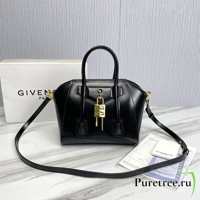 Givenchy Mini Antigona Bag Black Leather & Golden Hardware 23 x 27 x 13 cm - 1