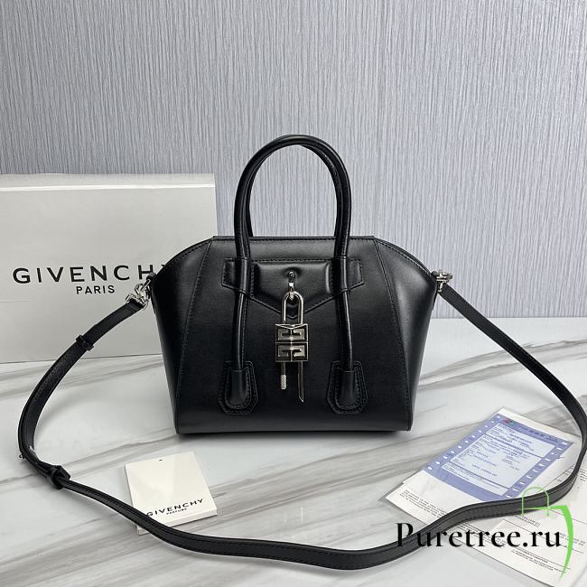 Givenchy Mini Antigona Bag Black Leather & Silver Hardware 23 x 27 x 13 cm - 1
