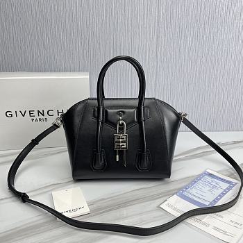 Givenchy Mini Antigona Bag Black Leather & Silver Hardware 23 x 27 x 13 cm