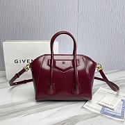 Givenchy Mini Antigona Bag Burgundy Leather 23 x 27 x 13 cm - 3