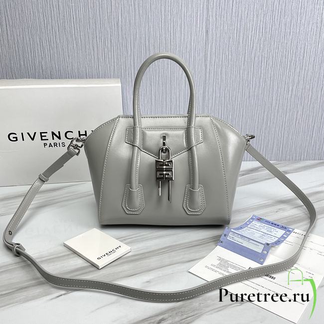 Givenchy Mini Antigona Bag Silver Leather 23 x 27 x 13 cm - 1